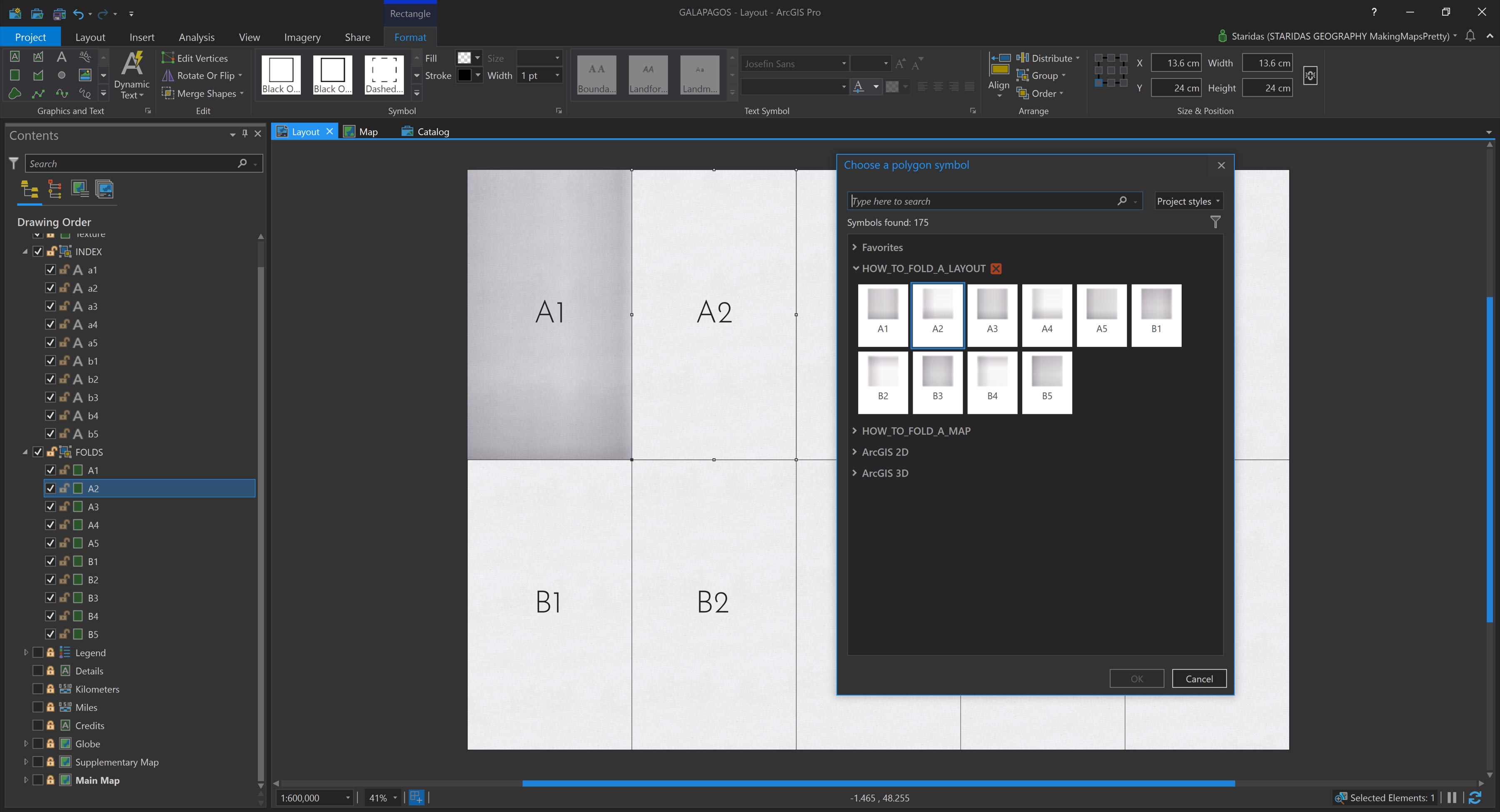 Each graphic rectangle is symbolized using a pre-saved Polygon Symbol that combines all three gradient layers.