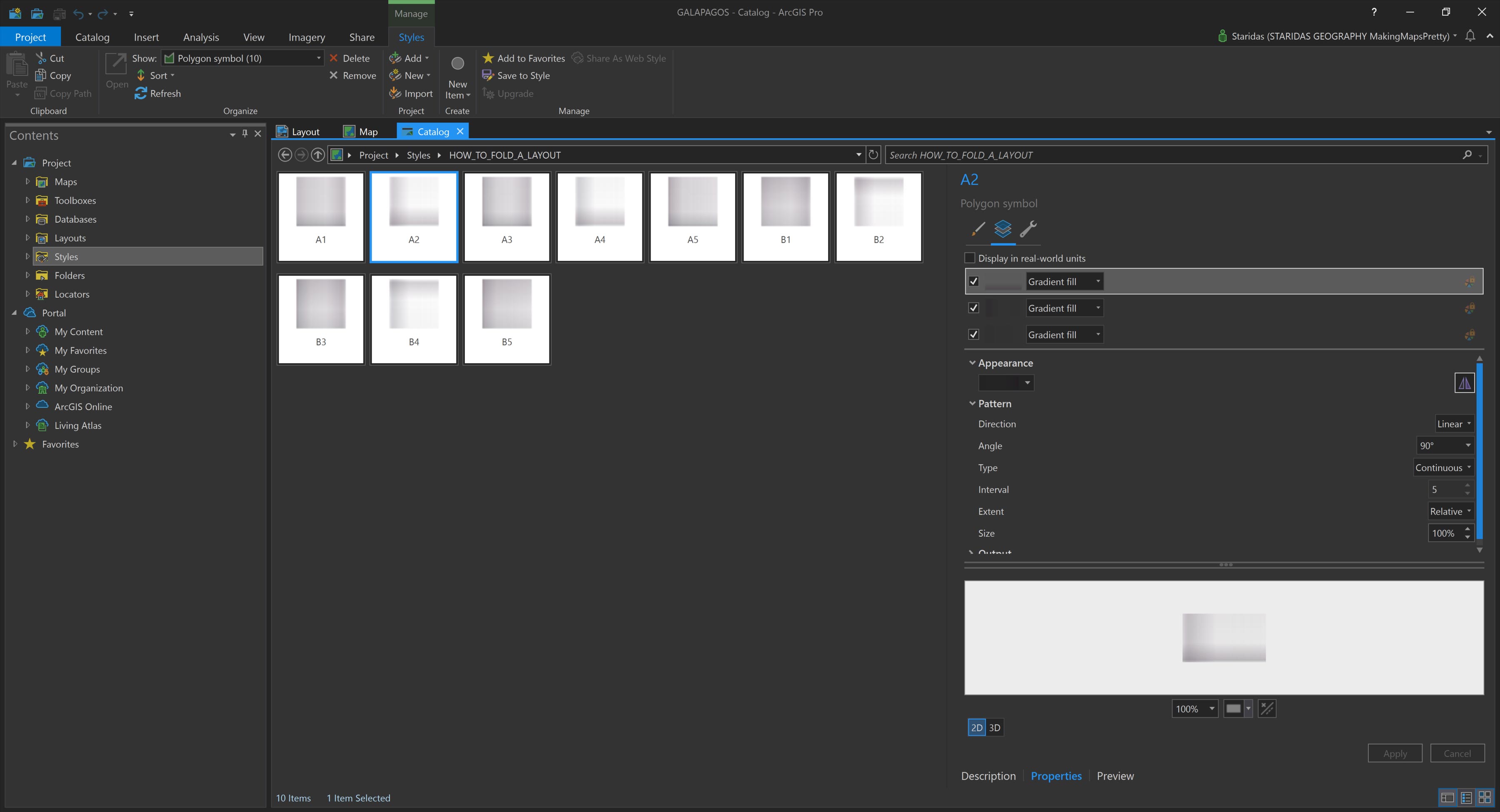 The Polygon Symbols representing each of the ten graphic rectangles in the folding grid.