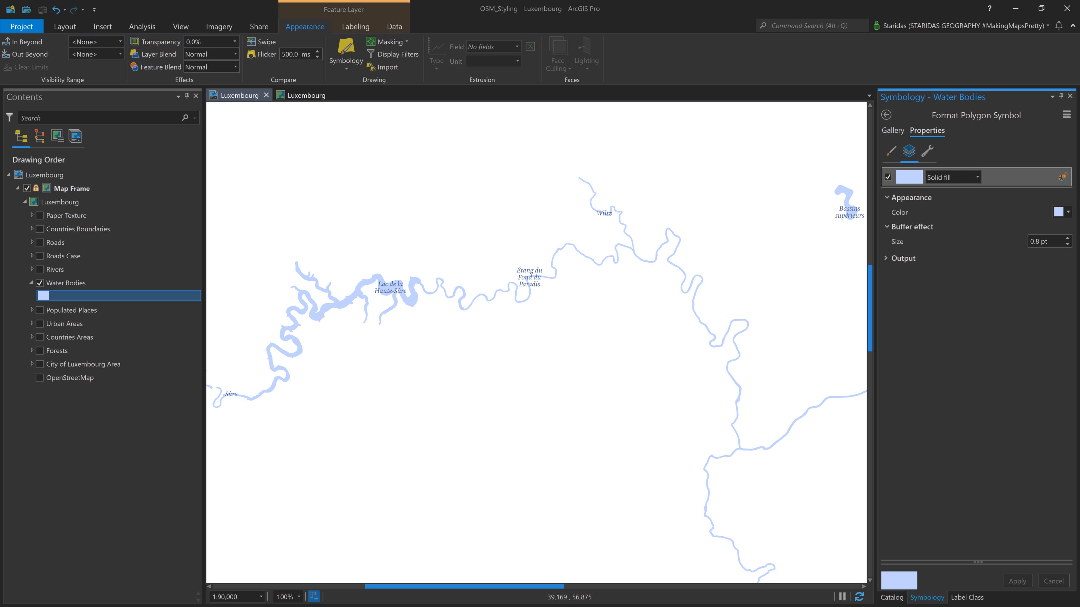 Styling the Water Bodies.