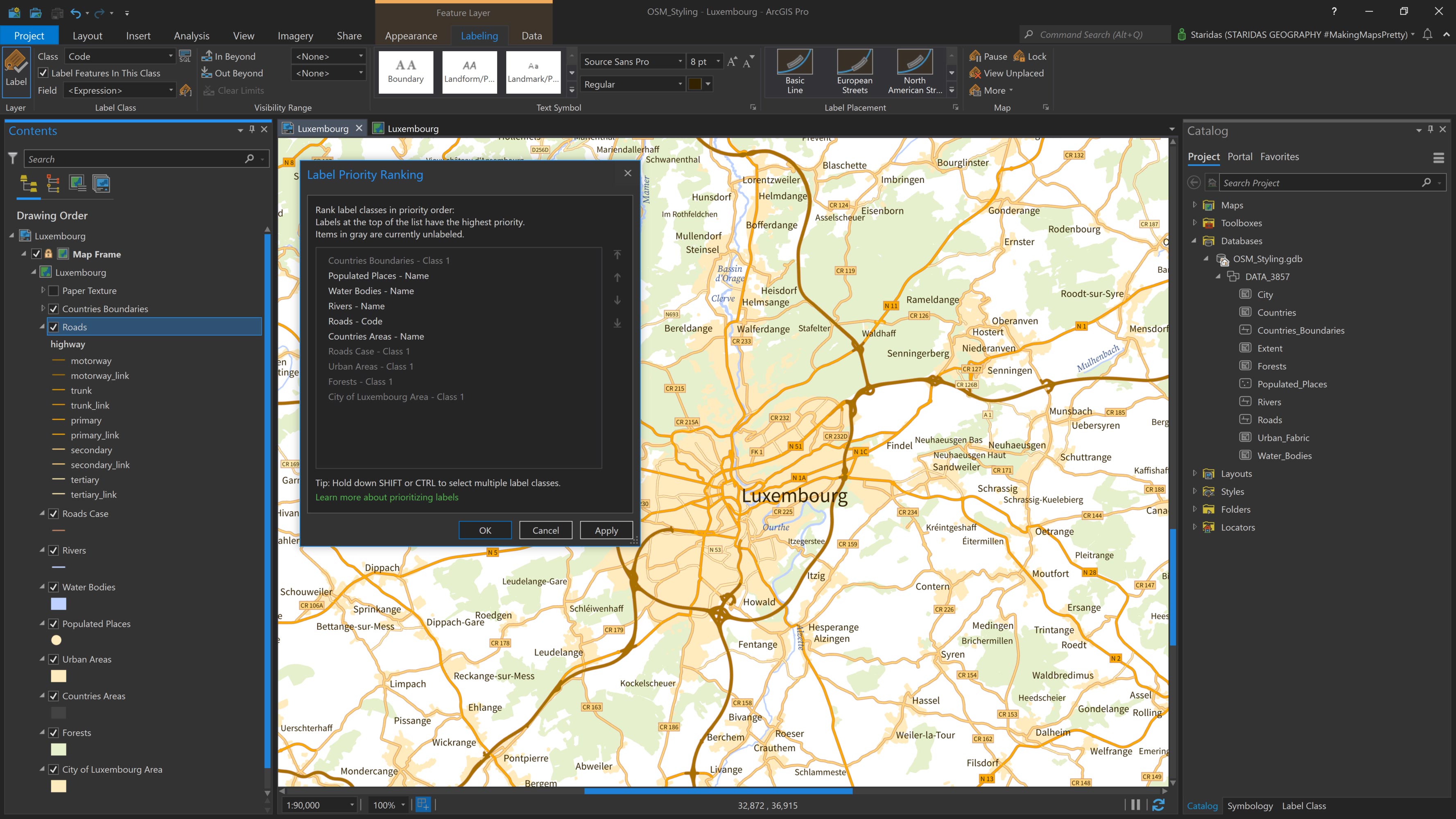 Label Priority Ranking for all label classes.