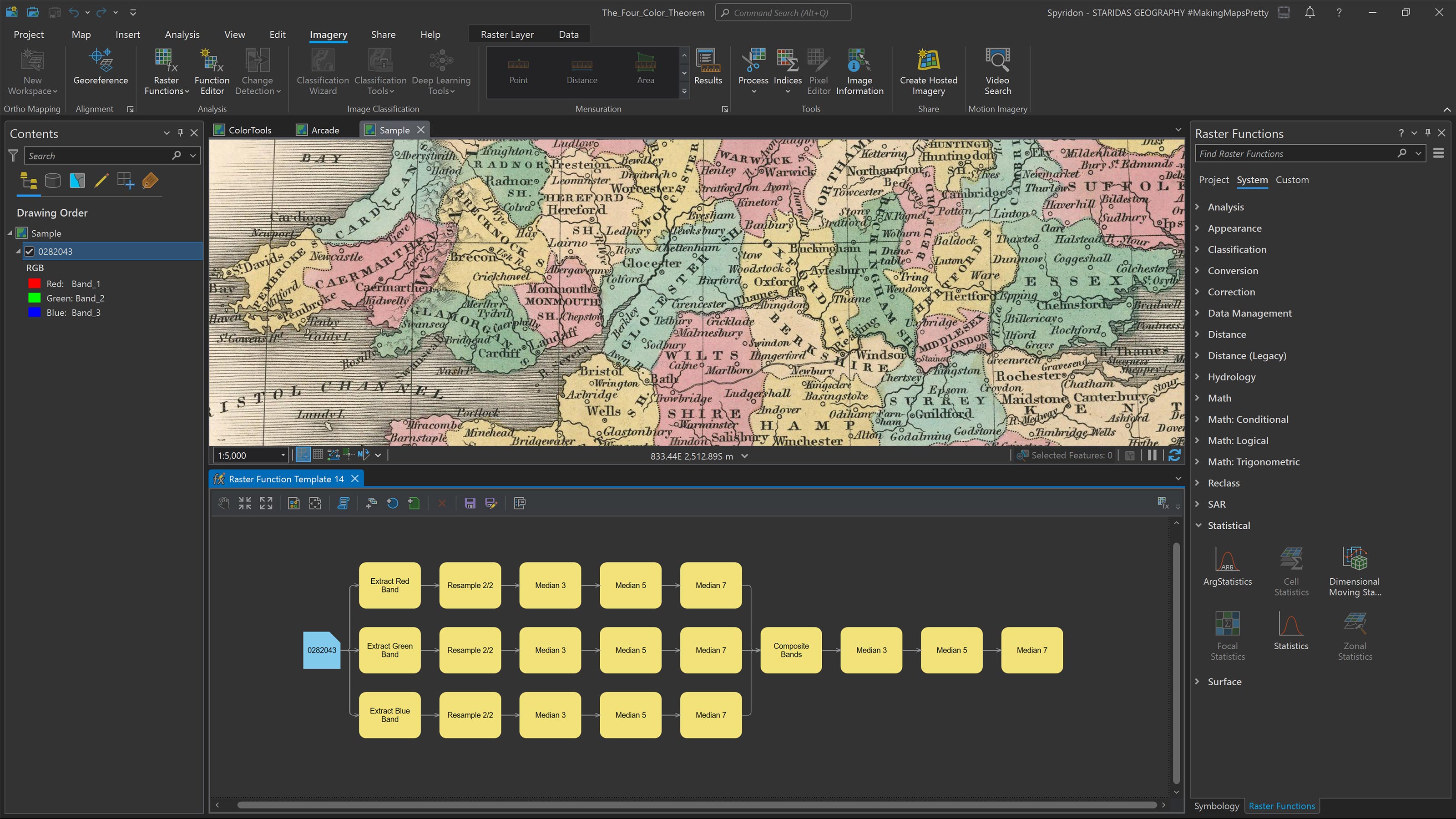 Adding the Statistics function chain to the Composite.