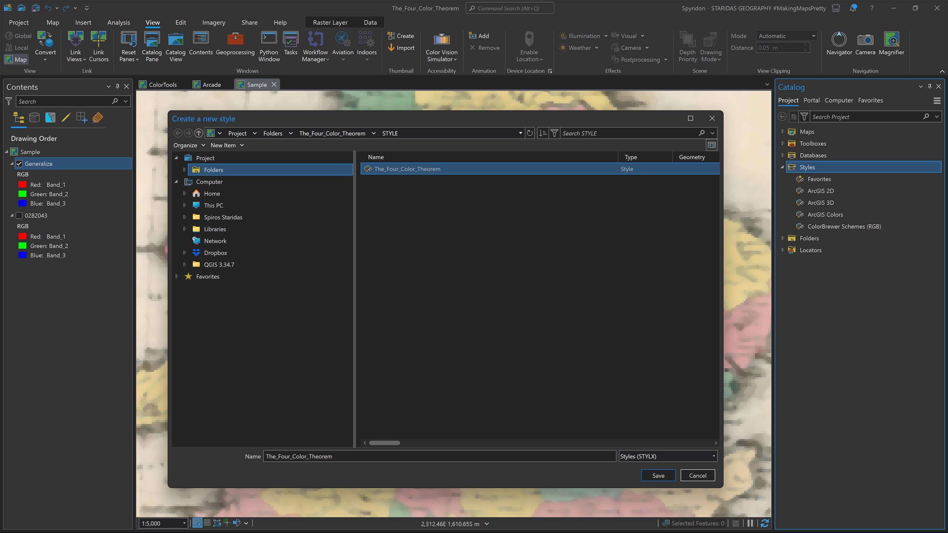 Naming and saving the new style.