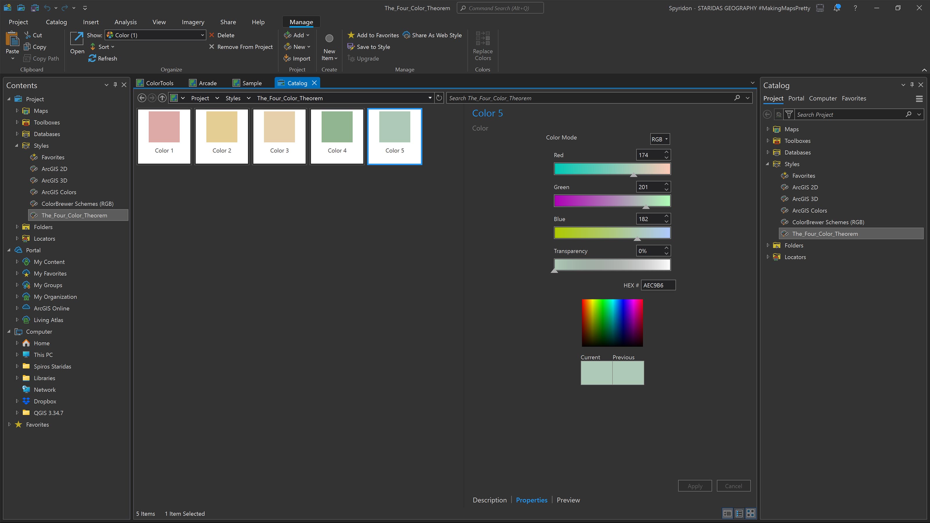 Sampling and saving all colors from the Generalize raster layer.