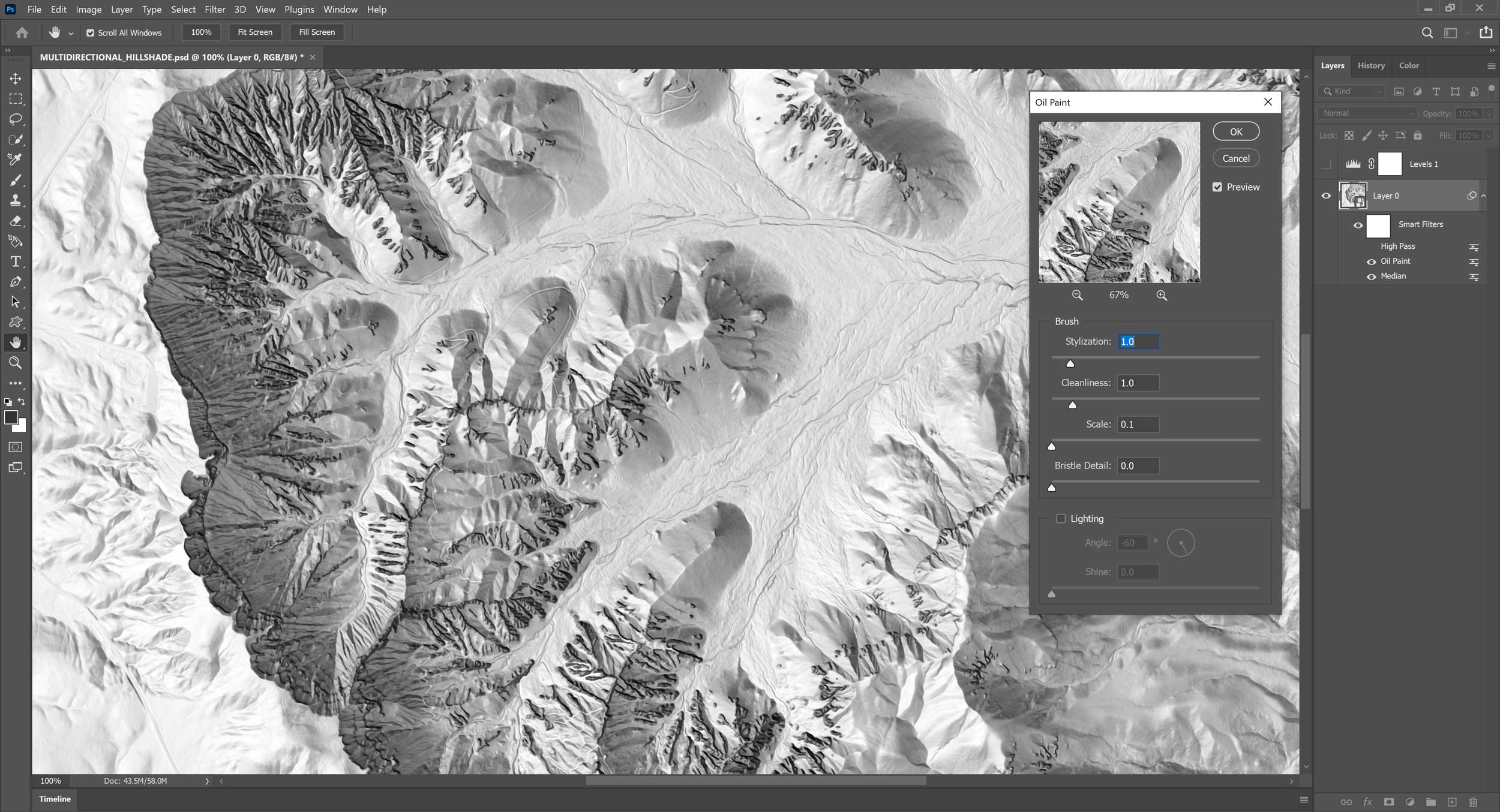 Oil Paint Filter, subtly applied.