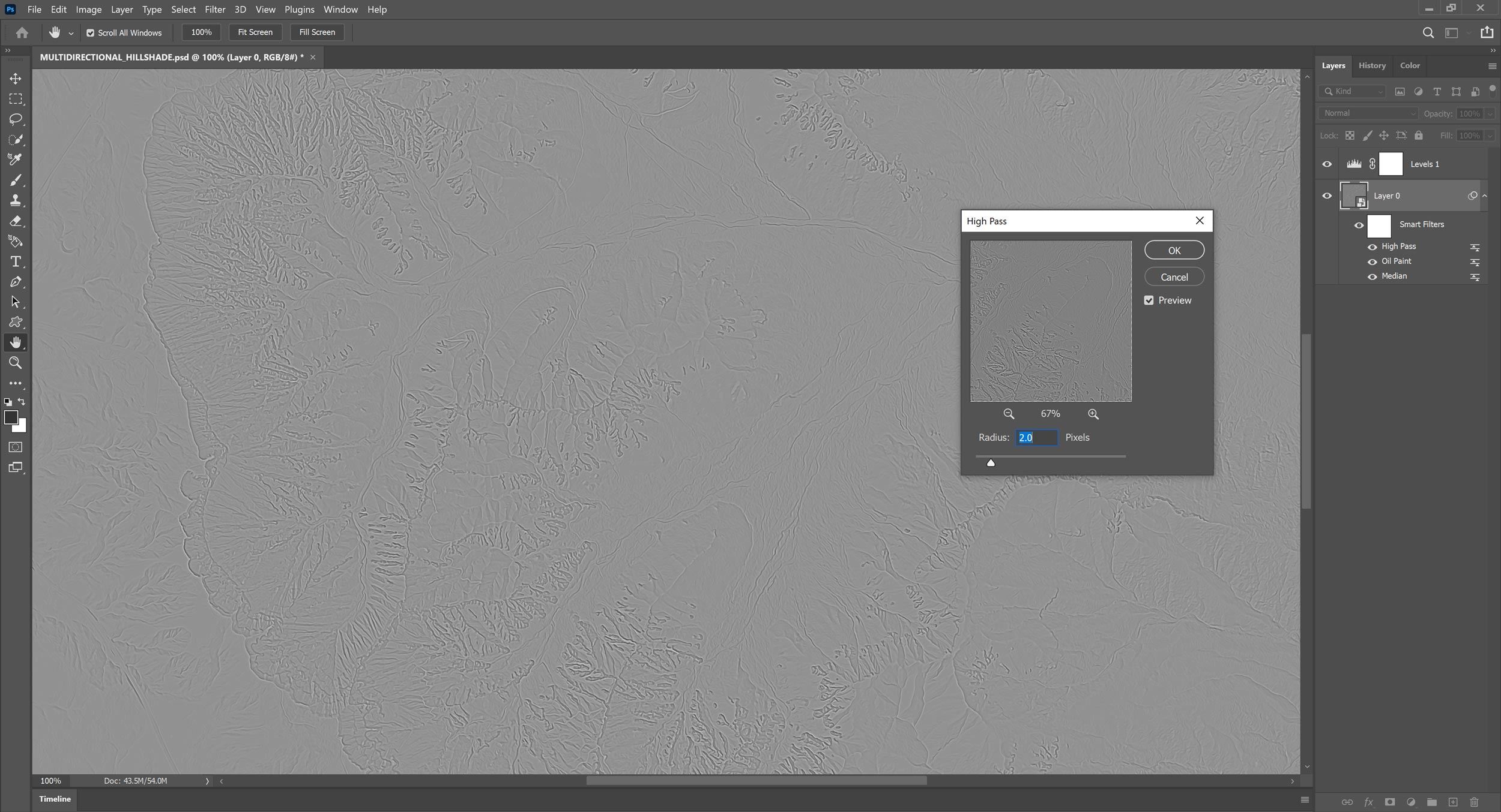 High Pass filter, subtly applied.