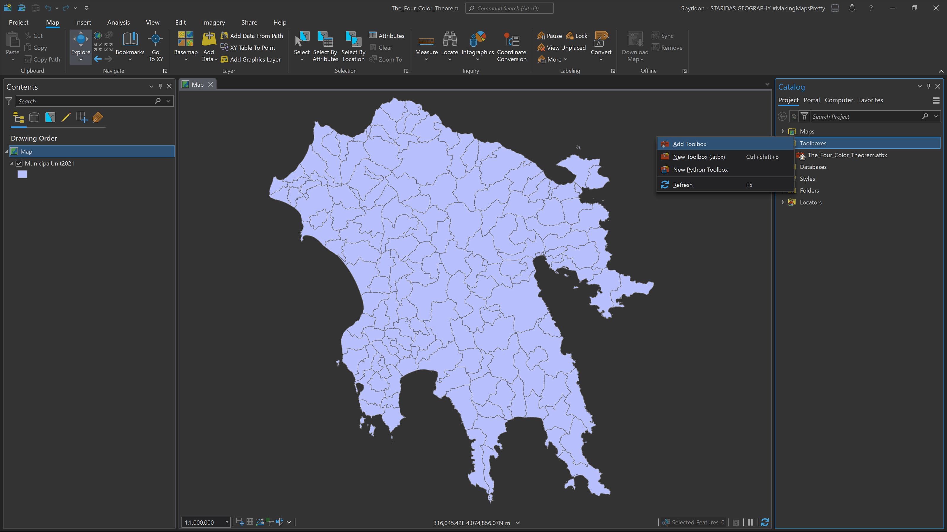 Adding a new Toolbox from the Catalog pane.