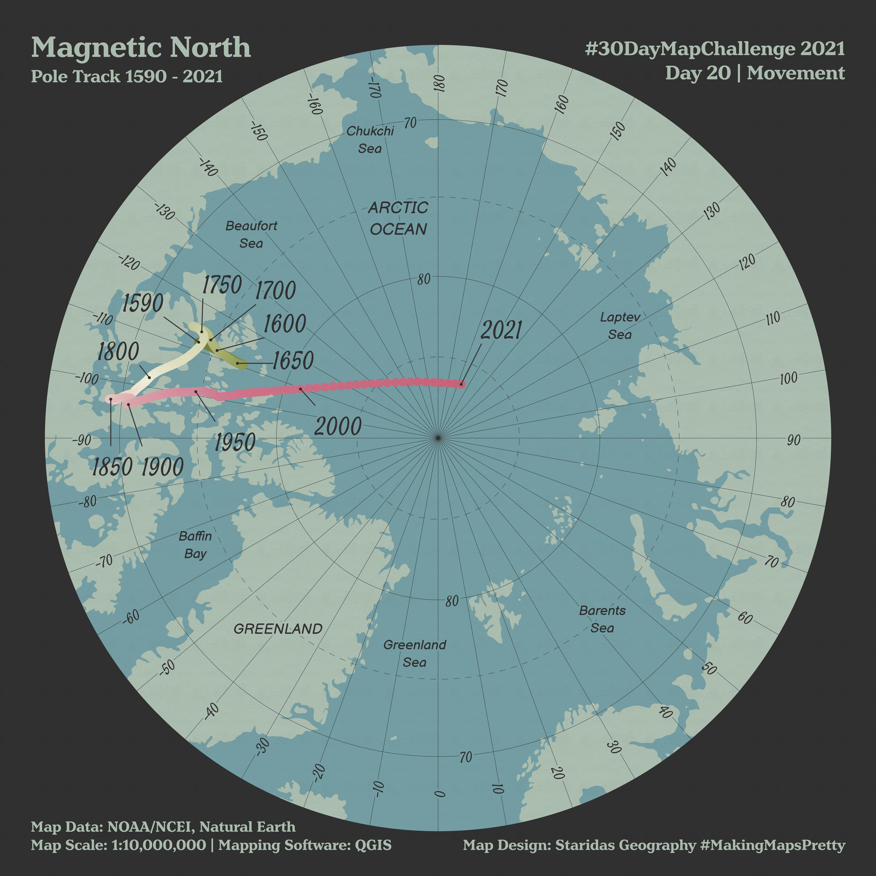 Magnetic North, Pole Track 1590 - 2021