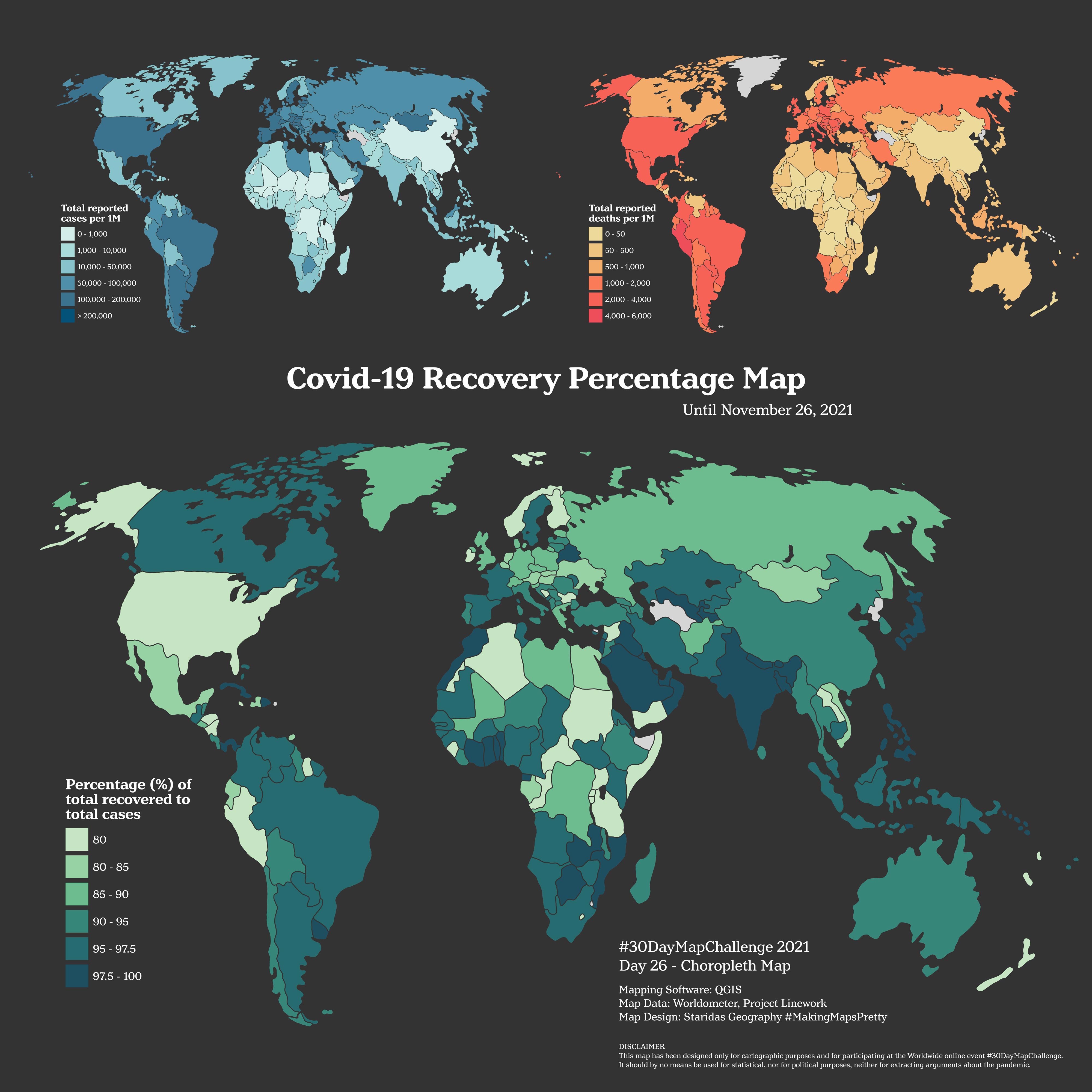 Covid-19 Recovery Percentage Map
