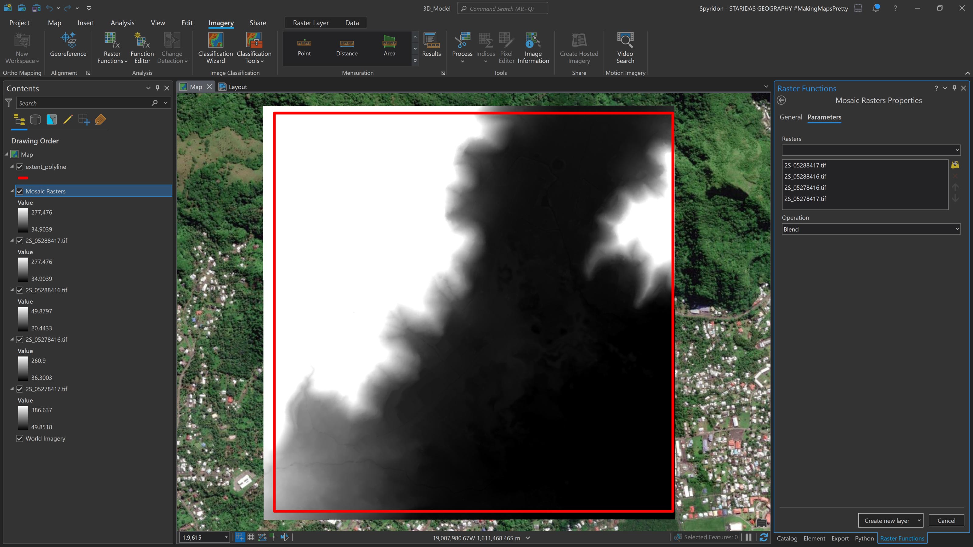 Picture 8: Mosaic the tiles of elevation data.